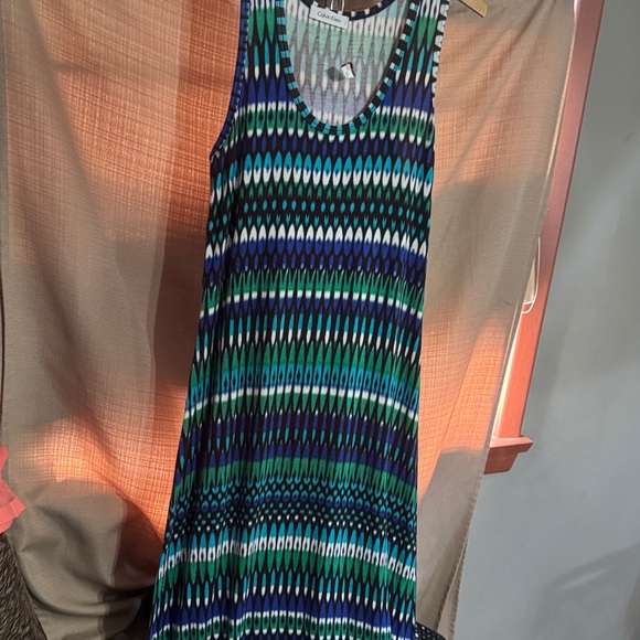 Calvin Klein Blue and Green Maxi Dress-993 - Picture 1 of 5